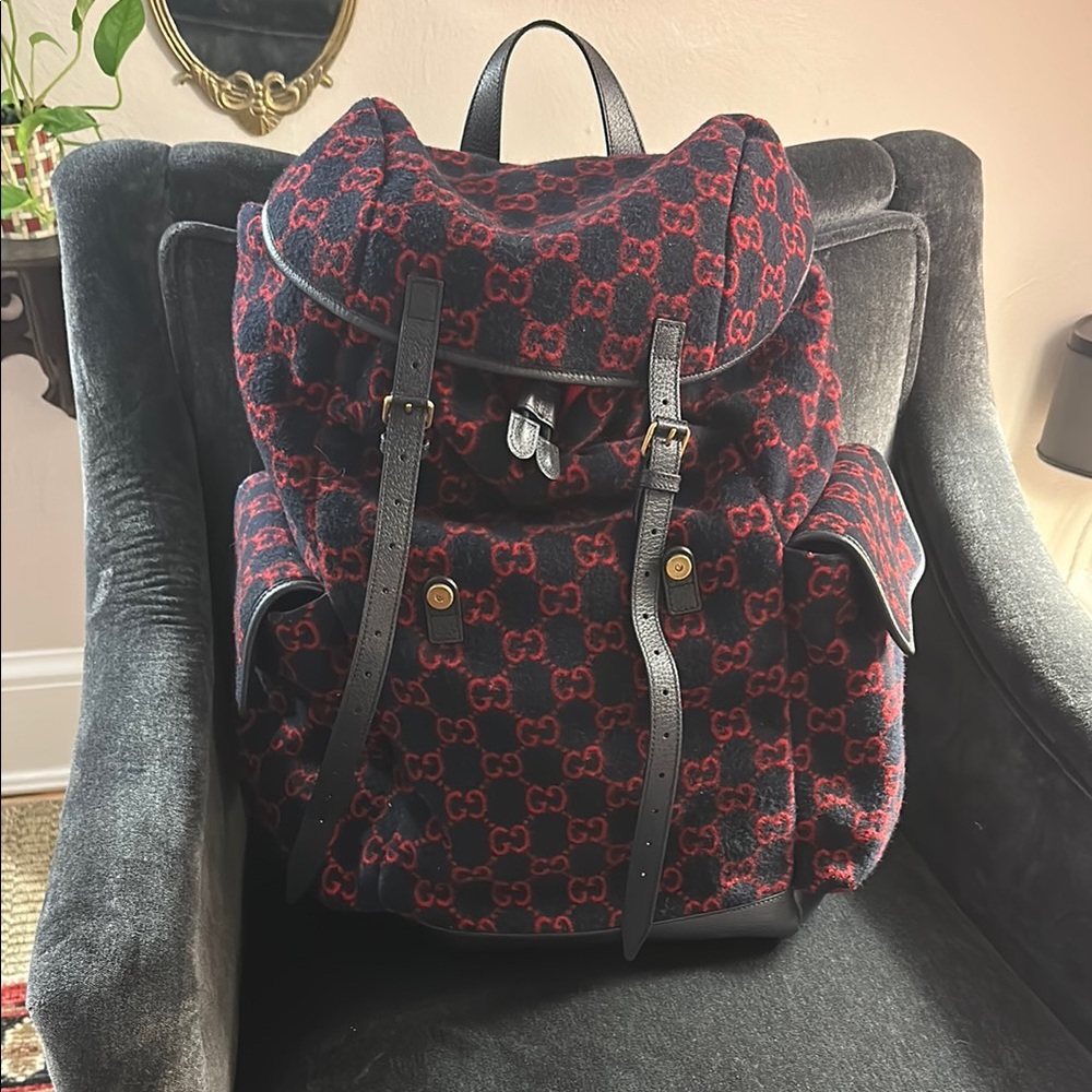 Gucci Red and Black Men's Backpack